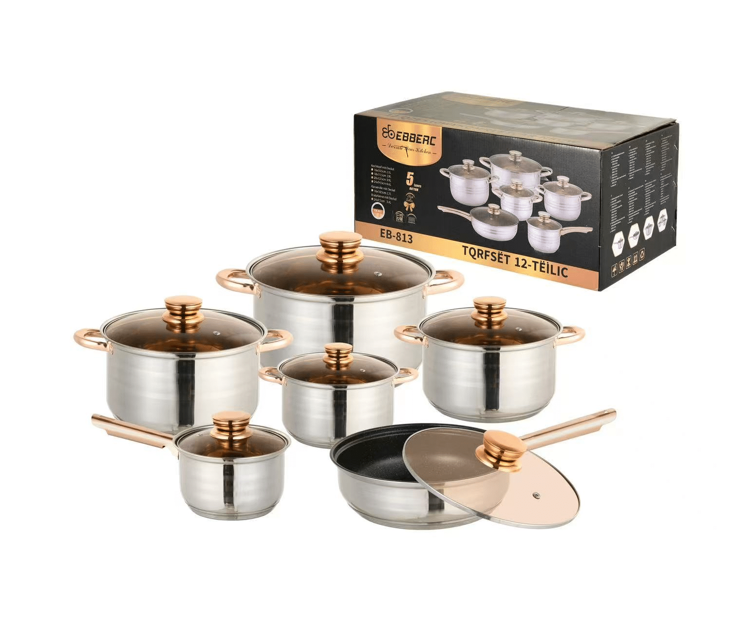 6-piece stainless steel pot set (EB model)