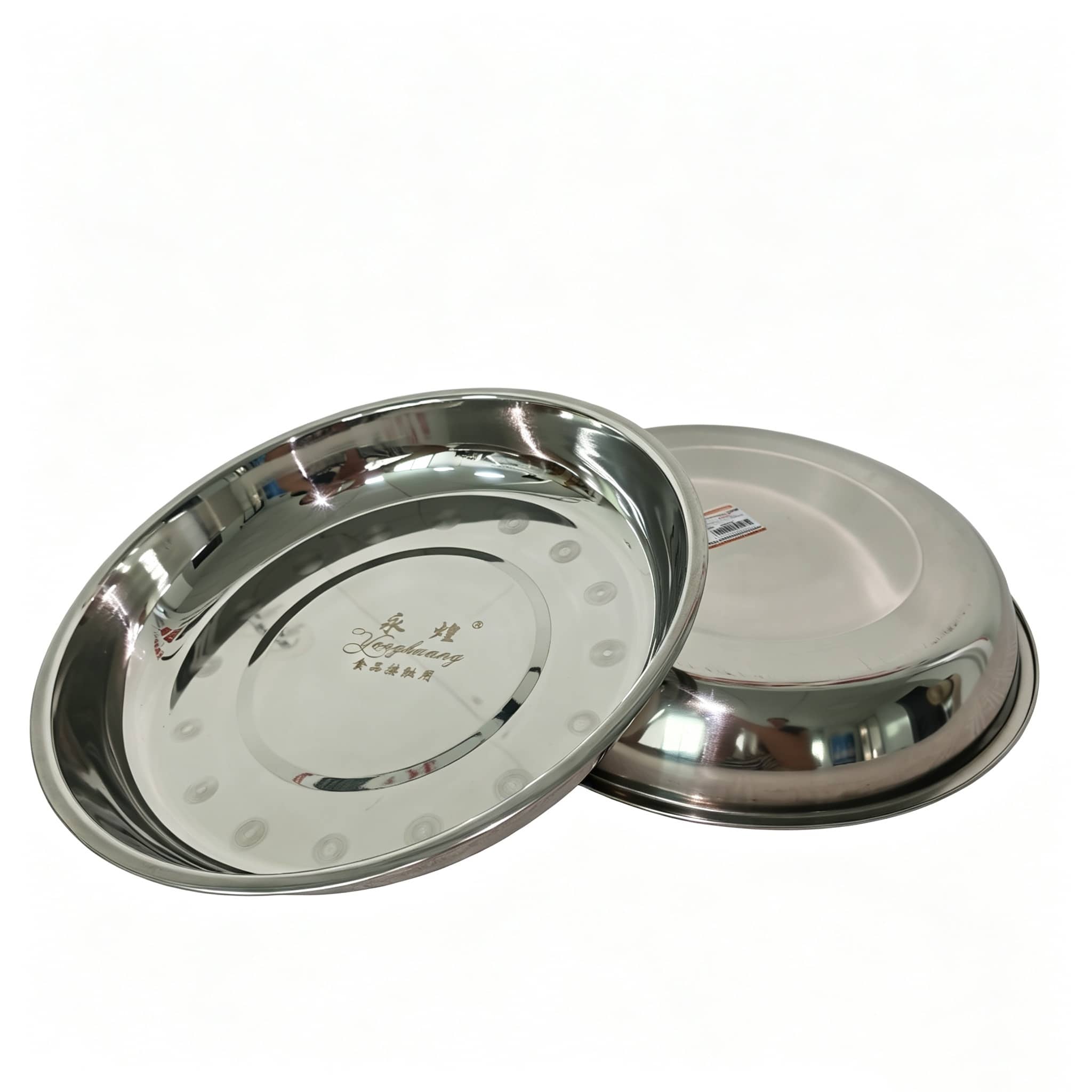 Round Stainless Steel Plates, 16–30 cm