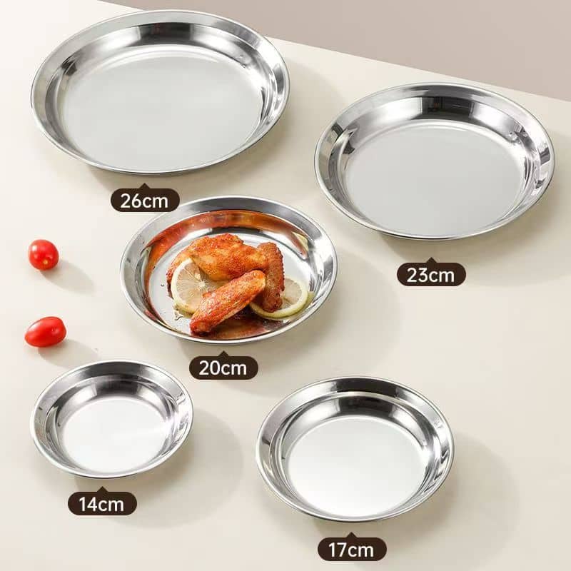 Stainless Steel Anti-overflow Round Plate