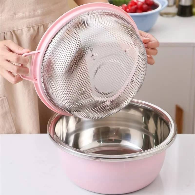 Round Fine Hole Basket with Plastic Rim