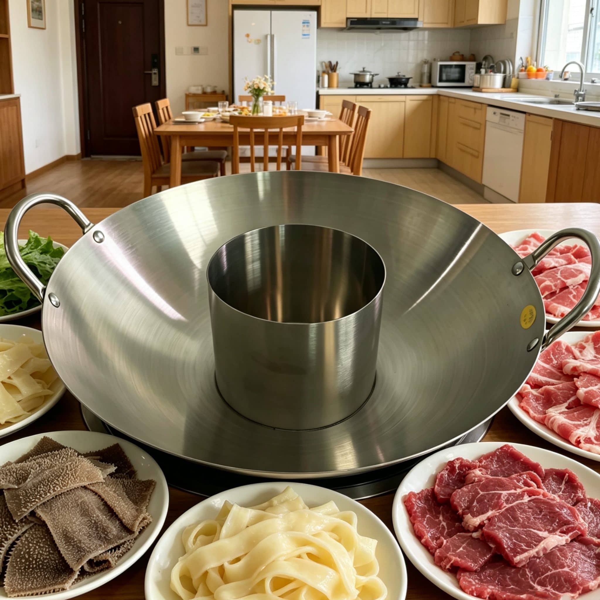 Commercial Round Bottom Dual-Core Hot Pot