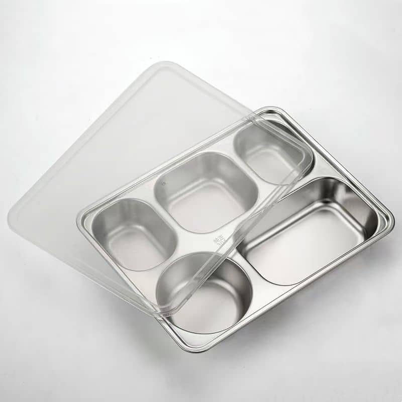 5 Compartment Stainless Steel Food Tray
