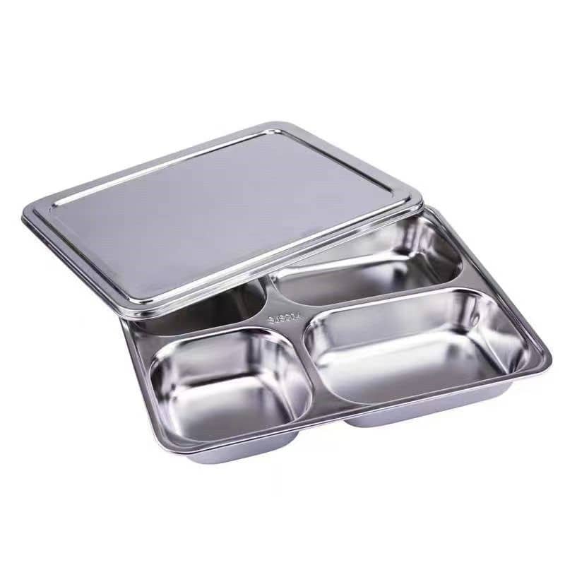 4 Compartment Stainless Steel Fast Food Tray
